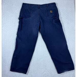 Carhartt Men's 44X32 Loose Fit Navy Carpenter Utility Workwear Pants Cargo